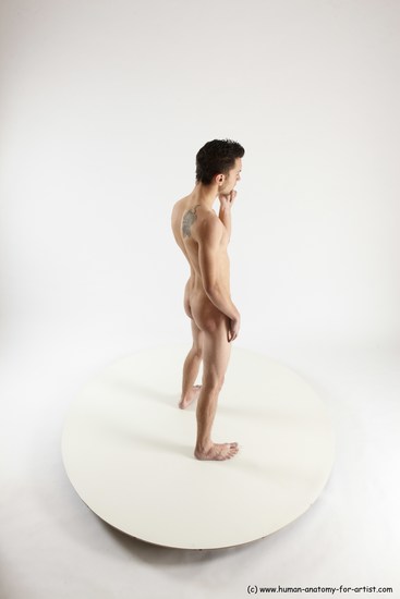 Nude Man White Standing poses - ALL Athletic Short Brown Standing poses - simple Multi angles poses Realistic