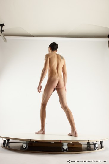 Nude Man White Standing poses - ALL Athletic Short Brown Standing poses - simple Multi angles poses Realistic