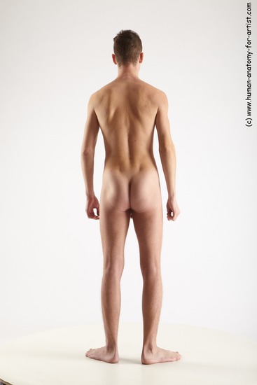 Nude Man White Standing poses - ALL Slim Short Brown Standing poses - simple Realistic