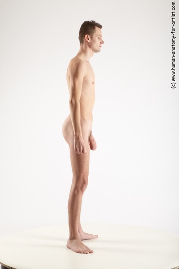 Nude Man White Standing poses - ALL Slim Short Brown Standing poses - simple Realistic