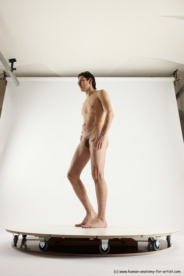 Nude Man White Standing poses - ALL Slim Short Brown Standing poses - simple Multi angles poses Realistic