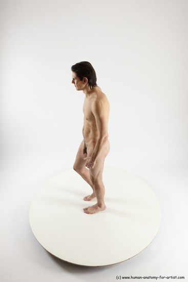 Nude Man White Standing poses - ALL Slim Short Brown Standing poses - simple Multi angles poses Realistic