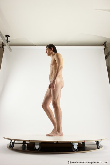 Nude Man White Standing poses - ALL Slim Short Brown Standing poses - simple Multi angles poses Realistic