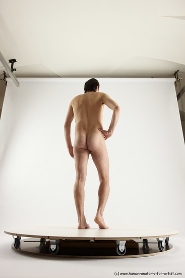 Nude Man White Standing poses - ALL Slim Short Brown Standing poses - simple Multi angles poses Realistic