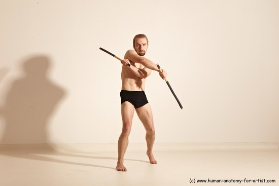 Underwear Fighting Man White Standing poses - ALL Slim Short Blond Standing poses - simple Dynamic poses Academic