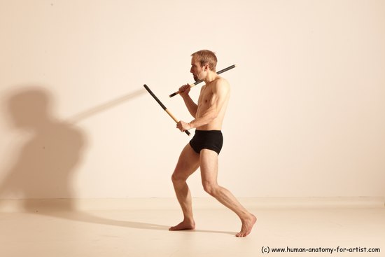 Underwear Fighting Man White Standing poses - ALL Slim Short Blond Standing poses - simple Dynamic poses Academic