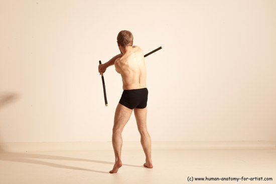 Underwear Fighting Man White Standing poses - ALL Slim Short Blond Standing poses - simple Dynamic poses Academic