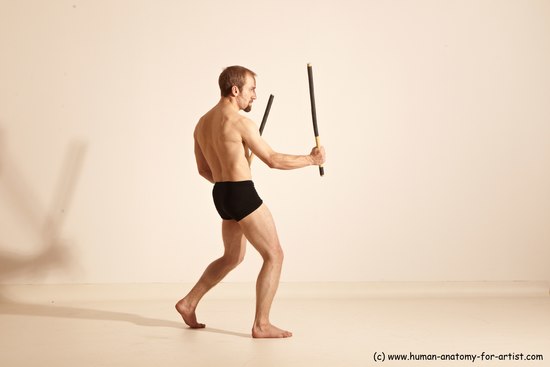 Underwear Fighting Man White Standing poses - ALL Slim Short Blond Standing poses - simple Dynamic poses Academic