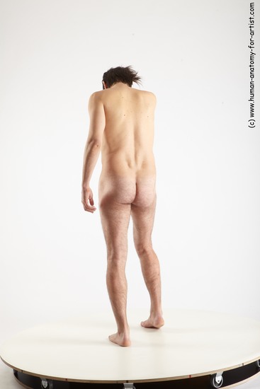 Nude Man White Standing poses - ALL Slim Short Brown Standing poses - simple Realistic