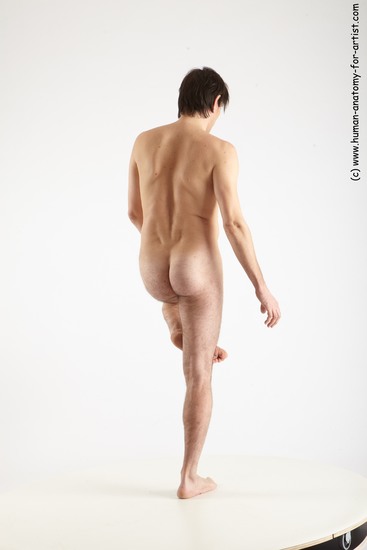 Nude Man White Standing poses - ALL Slim Short Brown Standing poses - simple Realistic