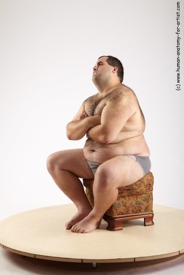 Underwear Man White Sitting poses - simple Overweight Short Black Sitting poses - ALL Academic