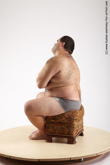 Underwear Man White Sitting poses - simple Overweight Short Black Sitting poses - ALL Academic