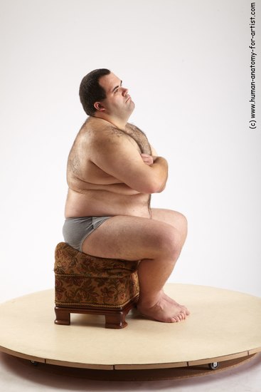 Underwear Man White Sitting poses - simple Overweight Short Black Sitting poses - ALL Academic