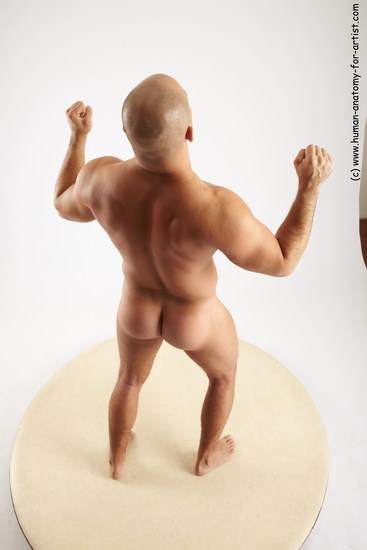 Nude Man White Standing poses - ALL Slim Bald Standing poses - simple Realistic