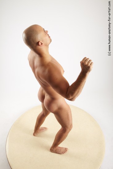 Nude Man White Standing poses - ALL Slim Bald Standing poses - simple Realistic