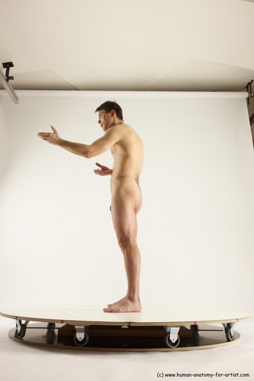 Nude Man White Standing poses - ALL Slim Short Brown Standing poses - simple Multi angles poses Realistic