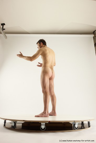 Nude Man White Standing poses - ALL Slim Short Brown Standing poses - simple Multi angles poses Realistic