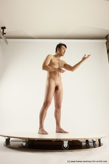 Nude Man White Standing poses - ALL Slim Short Brown Standing poses - simple Multi angles poses Realistic