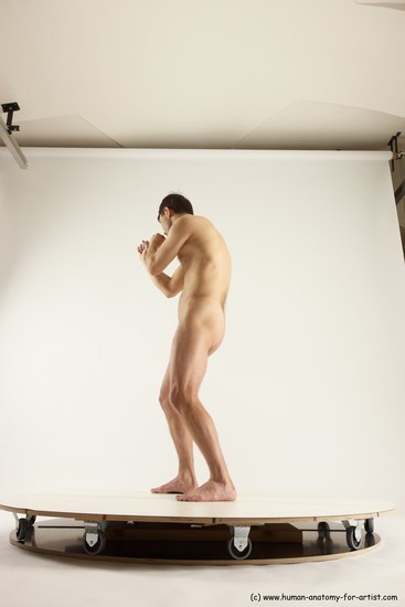 Nude Man White Standing poses - ALL Slim Short Brown Standing poses - simple Multi angles poses Realistic