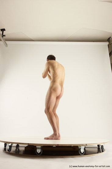 Nude Man White Standing poses - ALL Slim Short Brown Standing poses - simple Multi angles poses Realistic