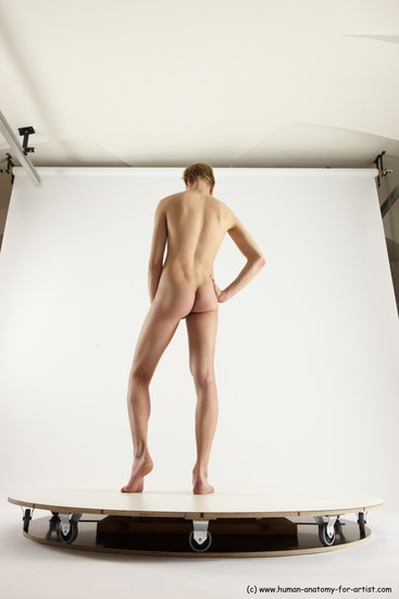 Nude Man White Standing poses - ALL Underweight Medium Brown Standing poses - simple Multi angles poses Realistic