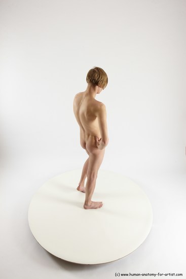 Nude Man White Standing poses - ALL Underweight Medium Brown Standing poses - simple Multi angles poses Realistic