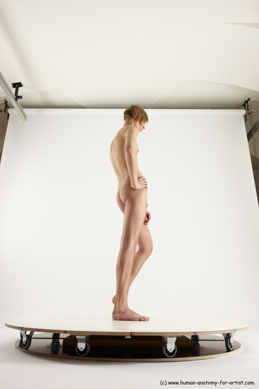 Nude Man White Standing poses - ALL Underweight Medium Brown Standing poses - simple Multi angles poses Realistic