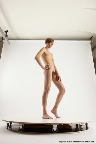 Nude Man White Standing poses - ALL Underweight Medium Brown Standing poses - simple Multi angles poses Realistic