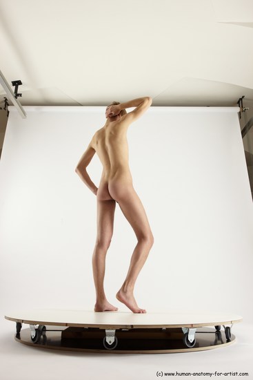 Nude Man White Standing poses - ALL Underweight Medium Brown Standing poses - simple Multi angles poses Realistic