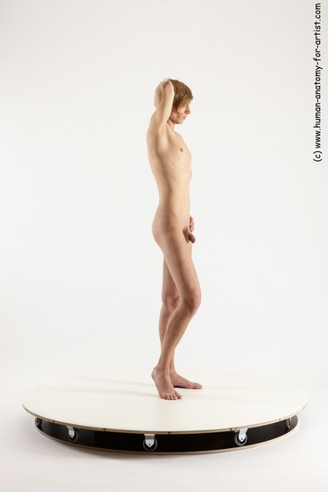 Nude Man White Standing poses - ALL Underweight Medium Brown Standing poses - simple Multi angles poses Realistic