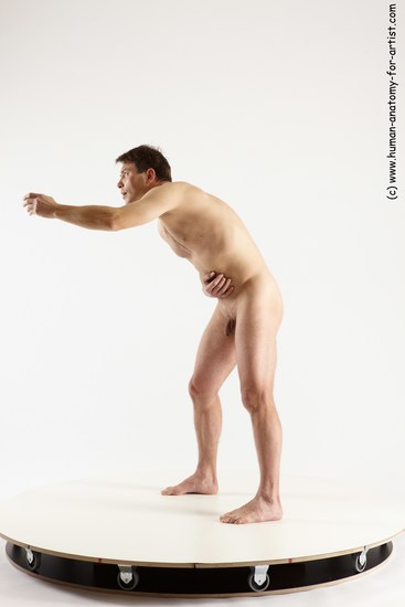 Nude Man White Standing poses - ALL Slim Short Brown Standing poses - bend over Multi angles poses Realistic