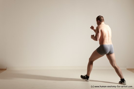 Underwear Martial art Man White Moving poses Athletic Short Brown Dynamic poses Academic