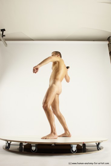 Nude Fighting Man White Standing poses - ALL Slim Short Brown Standing poses - simple Multi angles poses Realistic