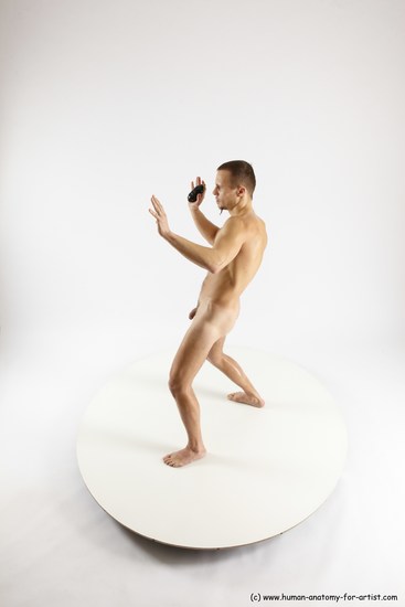 Nude Fighting Man White Standing poses - ALL Slim Short Brown Standing poses - simple Multi angles poses Realistic