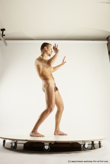 Nude Fighting Man White Standing poses - ALL Slim Short Brown Standing poses - simple Multi angles poses Realistic