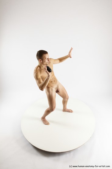 Nude Fighting Man White Standing poses - ALL Slim Short Brown Standing poses - simple Multi angles poses Realistic