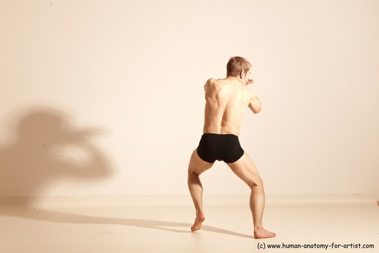 Underwear Martial art Man White Moving poses Athletic Short Brown Dynamic poses Academic