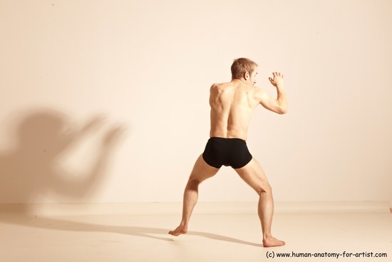 Underwear Martial art Man White Moving poses Athletic Short Brown Dynamic poses Academic