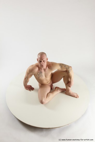 Nude Man White Sitting poses - simple Slim Bald Sitting poses - ALL Multi angles poses Realistic