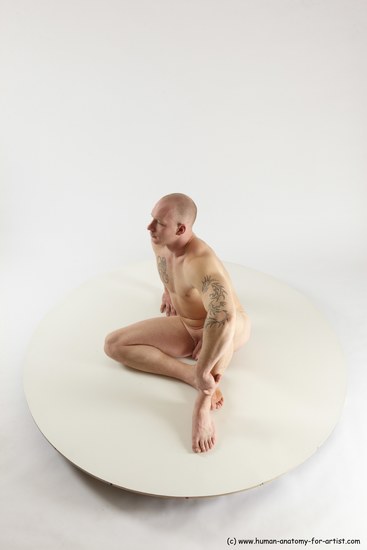 Nude Man White Sitting poses - simple Slim Bald Sitting poses - ALL Multi angles poses Realistic