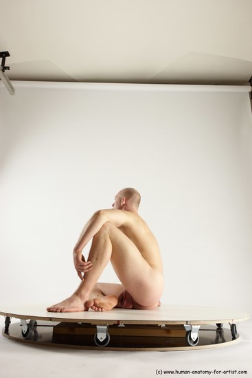 Nude Man White Sitting poses - simple Slim Bald Sitting poses - ALL Multi angles poses Realistic