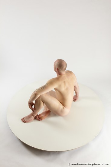 Nude Man White Sitting poses - simple Slim Bald Sitting poses - ALL Multi angles poses Realistic