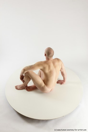 Nude Man White Sitting poses - simple Slim Bald Sitting poses - ALL Multi angles poses Realistic