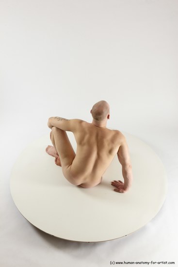 Nude Man White Sitting poses - simple Slim Bald Sitting poses - ALL Multi angles poses Realistic