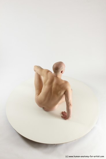 Nude Man White Sitting poses - simple Slim Bald Sitting poses - ALL Multi angles poses Realistic