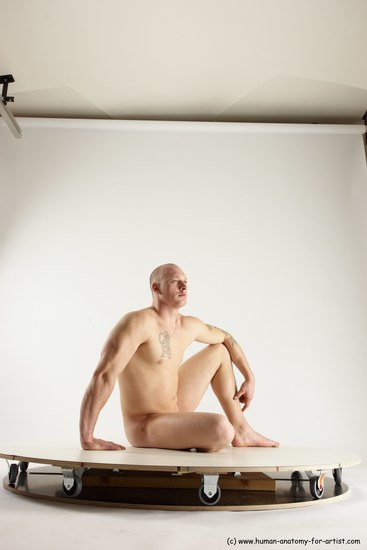 Nude Man White Sitting poses - simple Slim Bald Sitting poses - ALL Multi angles poses Realistic