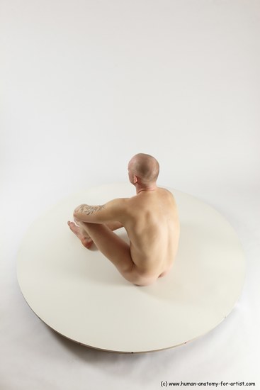 Nude Man White Sitting poses - simple Slim Bald Sitting poses - ALL Multi angles poses Realistic