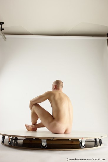 Nude Man White Sitting poses - simple Slim Bald Sitting poses - ALL Multi angles poses Realistic