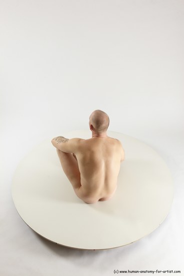 Nude Man White Sitting poses - simple Slim Bald Sitting poses - ALL Multi angles poses Realistic