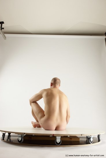 Nude Man White Sitting poses - simple Slim Bald Sitting poses - ALL Multi angles poses Realistic